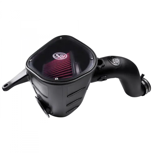 Cold Air Intake For 13-18 Dodge Ram 2500 3500 L6-6.7L Cummins Cotton Cleanable Red S and B view 1