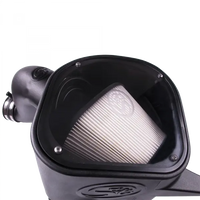 Cold Air Intake For 13-18 Dodge Ram 2500 3500 L6-6.7L Cummins Dry Extendable White S and B view 2