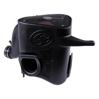 Cold Air Intake For 13-18 Dodge Ram 2500 3500 L6-6.7L Cummins Cotton Cleanable Red S and B view 3