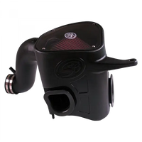 Cold Air Intake For 13-18 Dodge Ram 2500 3500 L6-6.7L Cummins Cotton Cleanable Red S and B view 4