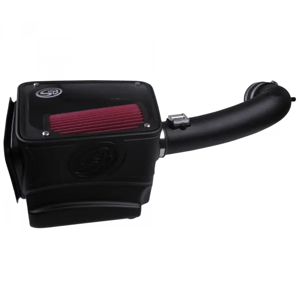 Cold Air Intake For 14-16 Silverado/ Sierra 1500 5.3L, 6.2L, 15-16 Tahoe, Suburban, Yukon (XL)(Denali) 1500 5.3L, 6.2L Cotton Cleanable Red S and B view 2