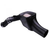 Cold Air Intake For 03-07 Ford F250 F350 F450 F550 V8-6.0L Powerstroke Dry Extendable White S and B view 1