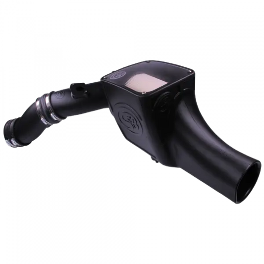 Cold Air Intake For 03-07 Ford F250 F350 F450 F550 V8-6.0L Powerstroke Dry Extendable White S and B view 1