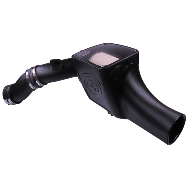 Cold Air Intake For 03-07 Ford F250 F350 F450 F550 V8-6.0L Powerstroke Dry Extendable White S and B view 1