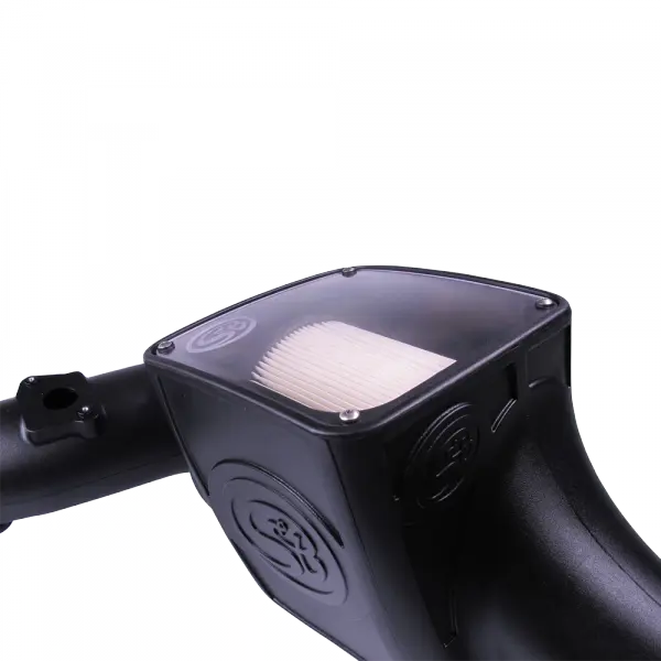 Cold Air Intake For 03-07 Ford F250 F350 F450 F550 V8-6.0L Powerstroke Dry Extendable White S and B view 2