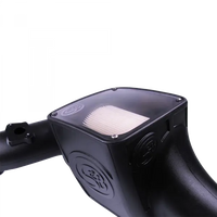 Cold Air Intake For 03-07 Ford F250 F350 F450 F550 V8-6.0L Powerstroke Dry Extendable White S and B view 2