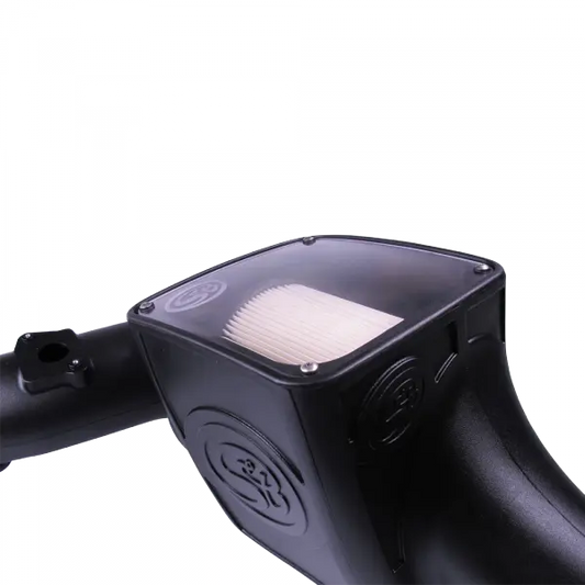 S&B Filters Cold Air Intake For 03-07 Ford F250 F350 F450 F550 V8-6.0L Powerstroke Dry Extendable White 75-5070D