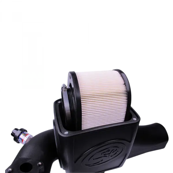 Cold Air Intake For 03-07 Ford F250 F350 F450 F550 V8-6.0L Powerstroke Dry Extendable White S and B view 5