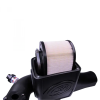 Cold Air Intake For 03-07 Ford F250 F350 F450 F550 V8-6.0L Powerstroke Dry Extendable White S and B view 5