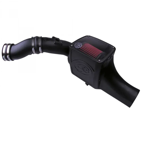 Cold Air Intake For 03-07 Ford F250 F350 F450 F550 V8-6.0L Powerstroke Cotton Cleanable Red S and B view 2