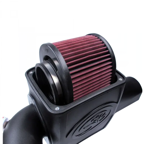 Cold Air Intake For 03-07 Ford F250 F350 F450 F550 V8-6.0L Powerstroke Cotton Cleanable Red S and B view 5