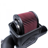 Cold Air Intake For 03-07 Ford F250 F350 F450 F550 V8-6.0L Powerstroke Cotton Cleanable Red S and B view 5