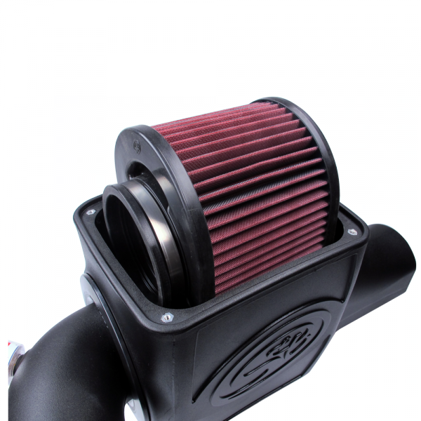 Cold Air Intake For 03-07 Ford F250 F350 F450 F550 V8-6.0L Powerstroke Cotton Cleanable Red S and B view 5