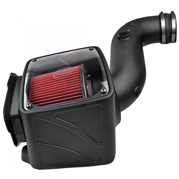 Cold Air Intake For 06-07 Chevrolet Silverado GMC Sierra V8-6.6L LLY-LBZ Duramax Cotton Cleanable Red S and B view 1