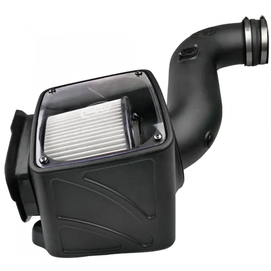 Cold Air Intake For 06-07 Chevrolet Silverado GMC Sierra V8-6.6L LLY-LBZ Duramax Dry Extendable White S and B view 1