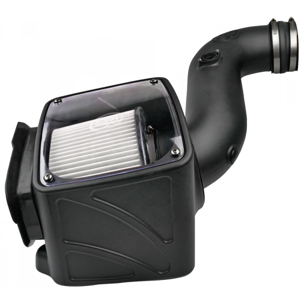 Cold Air Intake For 06-07 Chevrolet Silverado GMC Sierra V8-6.6L LLY-LBZ Duramax Dry Extendable White S and B view 1