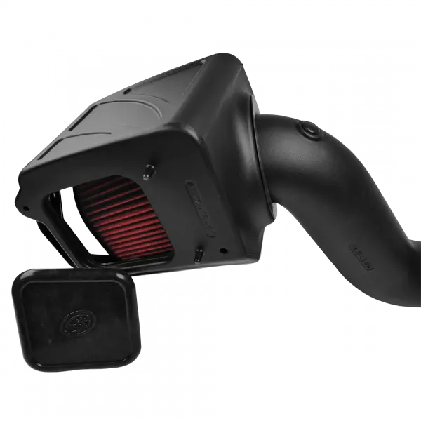 Cold Air Intake For 06-07 Chevrolet Silverado GMC Sierra V8-6.6L LLY-LBZ Duramax Cotton Cleanable Red S and B view 2