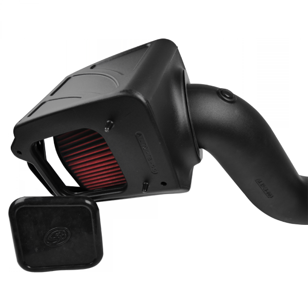 Cold Air Intake For 06-07 Chevrolet Silverado GMC Sierra V8-6.6L LLY-LBZ Duramax Cotton Cleanable Red S and B view 2
