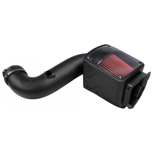 Cold Air Intake For 06-07 Chevrolet Silverado GMC Sierra V8-6.6L LLY-LBZ Duramax Cotton Cleanable Red S and B view 4