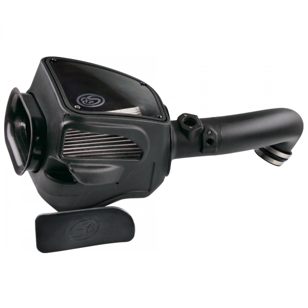 Cold Air Intake For 16-18 Nissan Titan, V8-5.0L Cummins Dry Dry Extendable White S and B view 5