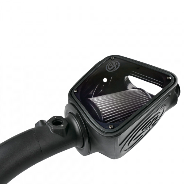 Cold Air Intake For 16-18 Nissan Titan, V8-5.0L Cummins Dry Dry Extendable White S and B view 8