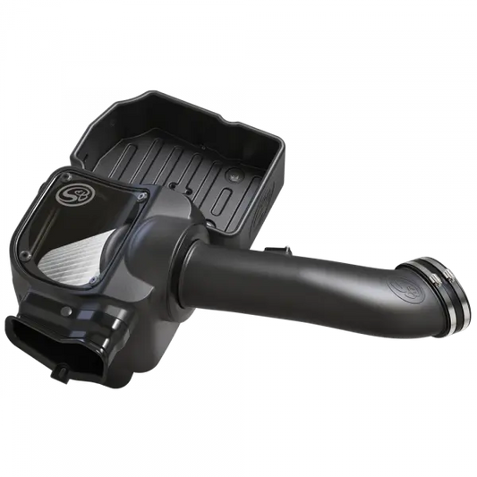 Cold Air Intake For 17-19 Ford F250 F350 V8-6.7L Powerstroke Dry Extendable White S and B view 1