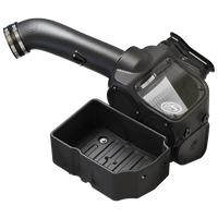 Cold Air Intake For 17-19 Ford F250 F350 V8-6.7L Powerstroke Dry Extendable White S and B view 4