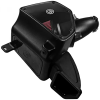 Cold Air Intake For 14-18 Dodge Ram 2500/ 3500 Hemi V8-6.4L Cotton Cleanable Red S and B view 3