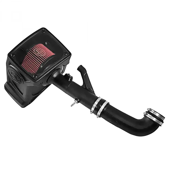 Cold Air Intake For 17-22 Chevrolet Colorado GMC Canyon 3.6L V6 Oiled Cotton Cleanable Red S and B view 3