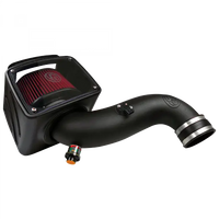 Cold Air Intake For 07-10 Chevrolet Silverado GMC Sierra V8-6.6L LMM Duramax Cotton Cleanable Red S and B view 1