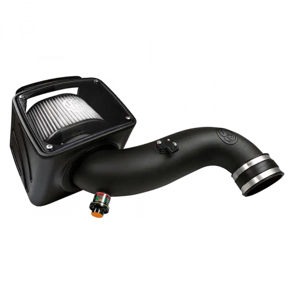 Cold Air Intake For 07-10 Chevrolet Silverado GMC Sierra V8-6.6L LMM Duramax Dry Extendable White S and B view 1