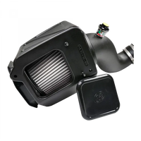 Cold Air Intake For 07-10 Chevrolet Silverado GMC Sierra V8-6.6L LMM Duramax Dry Extendable White S and B view 3