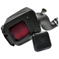 Cold Air Intake For 07-10 Chevrolet Silverado GMC Sierra V8-6.6L LMM Duramax Cotton Cleanable Red S and B view 6