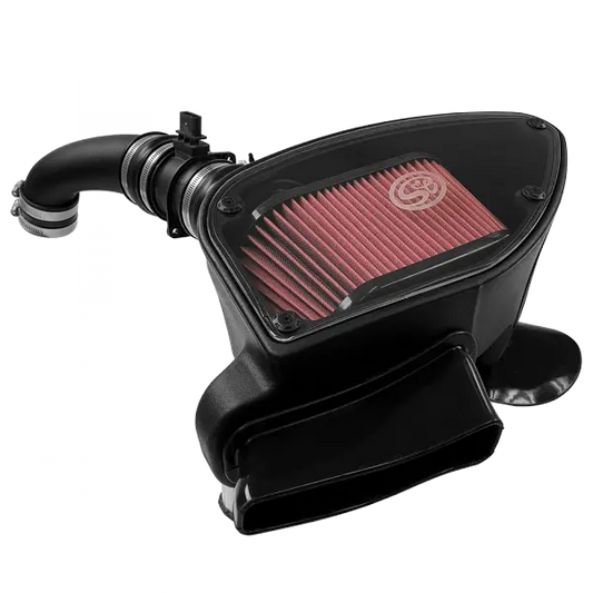 Cold Air Intake For 10-14 VW 2.0L TDI , 2015 VW Jetta 2.0L TDI Cotton Cleanable Red S and B view 1