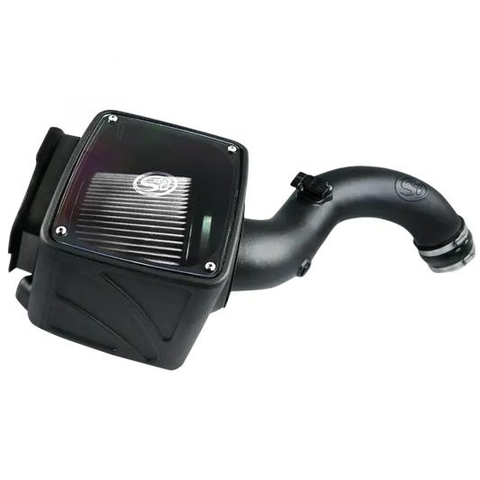 Cold Air Intake For 01-04 Chevrolet Silverado GMC Sierra V8-6.6L LB7 Duramax Dry Extendable White S and B view 1