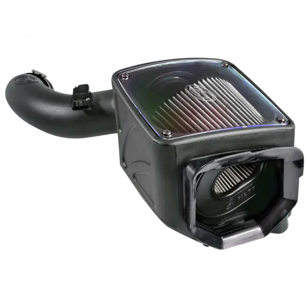 Cold Air Intake For 01-04 Chevrolet Silverado GMC Sierra V8-6.6L LB7 Duramax Dry Extendable White S and B view 6