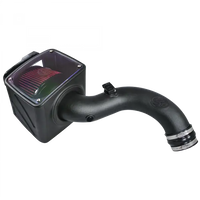 Cold Air Intake For 01-04 Chevrolet Silverado GMC Sierra V8-6.6L LB7 Duramax Cotton Cleanable Red S and B view 5