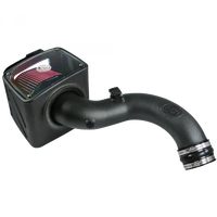 Cold Air Intake For 01-04 Chevrolet Silverado GMC Sierra V8-6.6L LB7 Duramax Cotton Cleanable Red S and B view 8