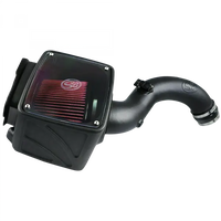 Cold Air Intake For 04-05 Chevrolet Silverado GMC Sierra V8-6.6L LLY Duramax Cotton Cleanable Red S and B view 1