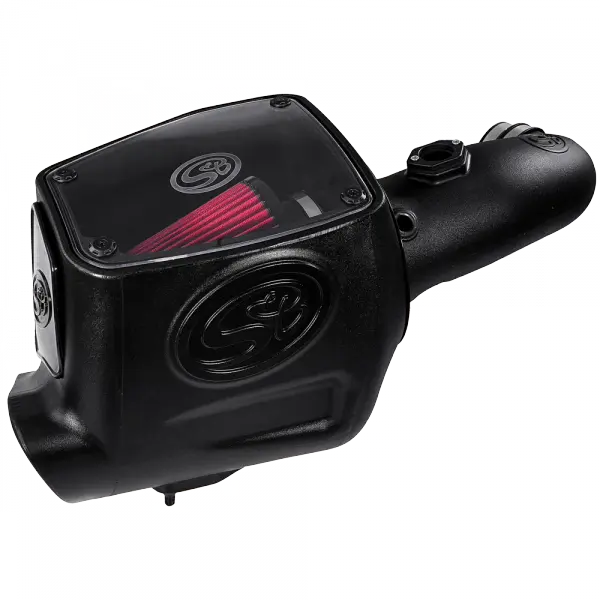 Cold Air Intake For 08-10 Ford F250 F350 V8-6.4L Powerstroke Cotton Cleanable Red S and B view 1