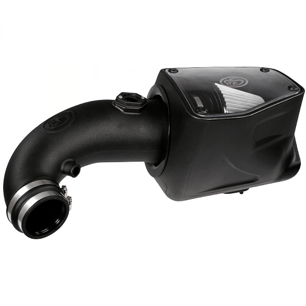 Cold Air Intake For 08-10 Ford F250 F350 V8-6.4L Powerstroke Dry Extendable White S and B view 8