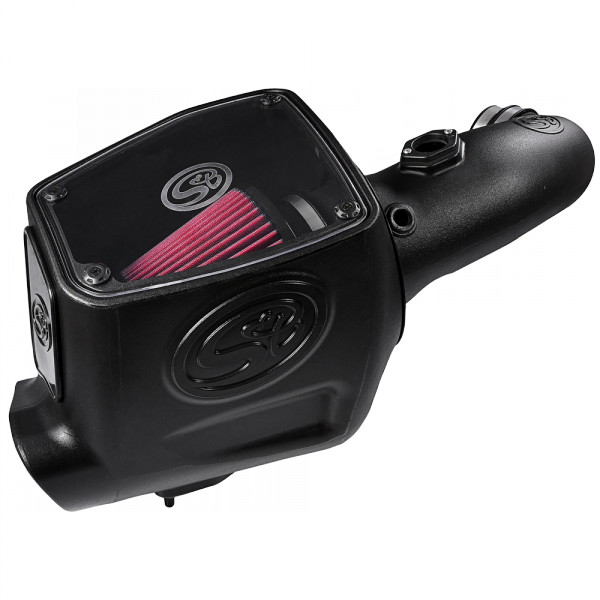 Cold Air Intake For 08-10 Ford F250 F350 V8-6.4L Powerstroke Cotton Cleanable Red S and B view 4