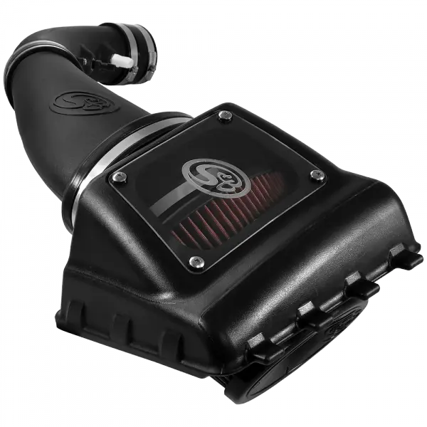 Cold Air Intake For 11-16 Ford F250, F350 V8-6.2L Oiled Cotton Cleanable Red S and B view 1