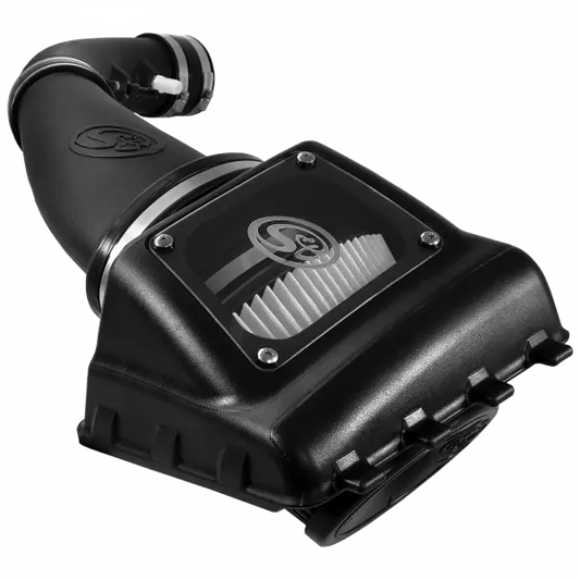 Cold Air Intake For 11-16 Ford F250, F350 V8-6.2L Dry Dry Extendable White S and B view 1