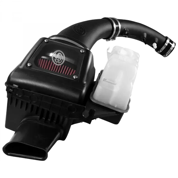 Cold Air Intake For 11-16 Ford F250, F350 V8-6.2L Oiled Cotton Cleanable Red S and B view 2