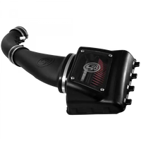 Cold Air Intake For 11-16 Ford F250, F350 V8-6.2L Oiled Cotton Cleanable Red S and B view 4