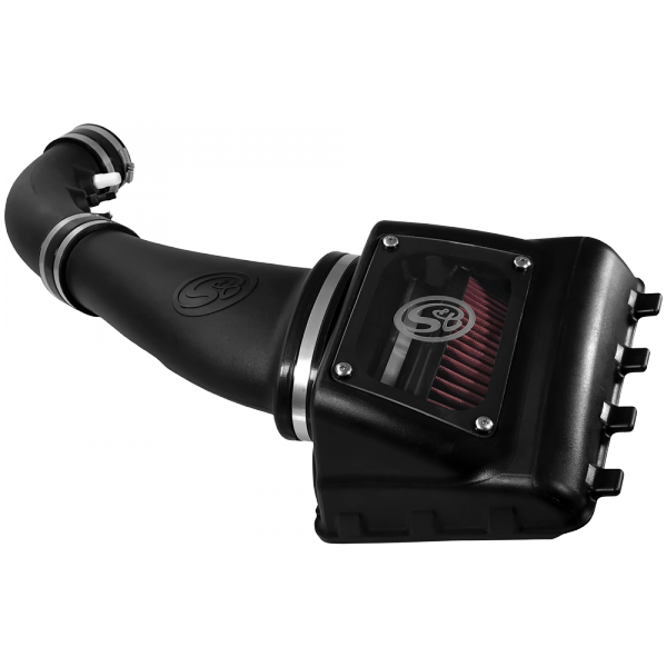 Cold Air Intake For 11-16 Ford F250, F350 V8-6.2L Oiled Cotton Cleanable Red S and B view 4