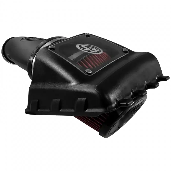 Cold Air Intake For 11-16 Ford F250, F350 V8-6.2L Oiled Cotton Cleanable Red S and B view 7