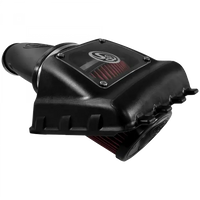 Cold Air Intake For 11-16 Ford F250, F350 V8-6.2L Oiled Cotton Cleanable Red S and B view 7