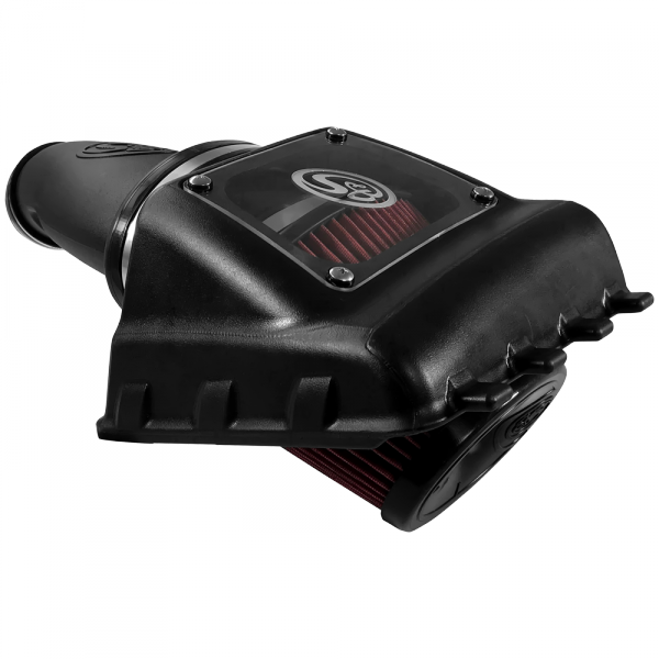 Cold Air Intake For 11-16 Ford F250, F350 V8-6.2L Oiled Cotton Cleanable Red S and B view 7
